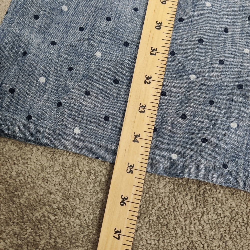 Tommy Hilfiger Women's Button Down Shirt Tunic Jean Dress Blue Polka Dot Denim - Picture 7 of 8